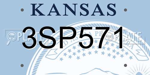 3SP571 Kansas License Plate
