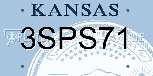 3SPS71 Kansas License Plate