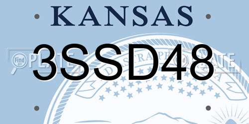 3SSD48 Kansas License Plate