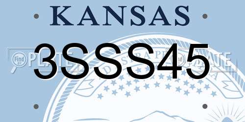 3SSS45 Kansas License Plate