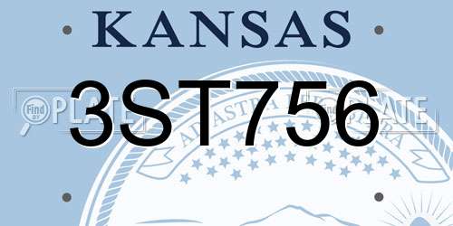 3ST756 Kansas License Plate