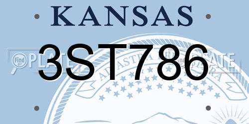 3ST786 Kansas License Plate