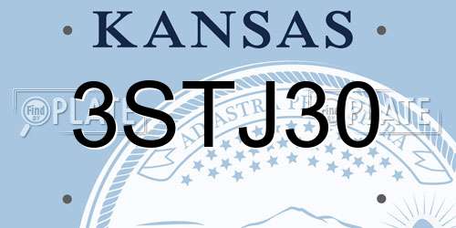 3STJ30 Kansas License Plate
