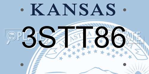 3STT86 Kansas License Plate