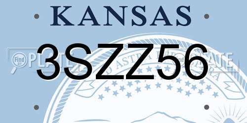 3SZZ56 Kansas License Plate