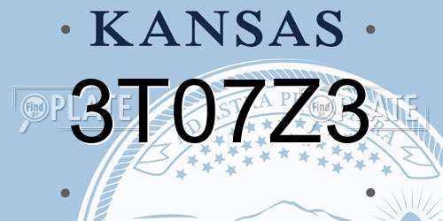 3T07Z3 Kansas License Plate