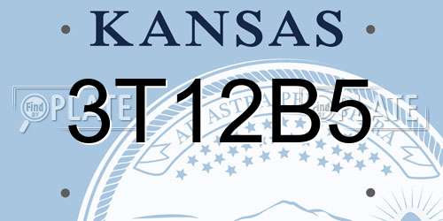 3T12B5 Kansas License Plate