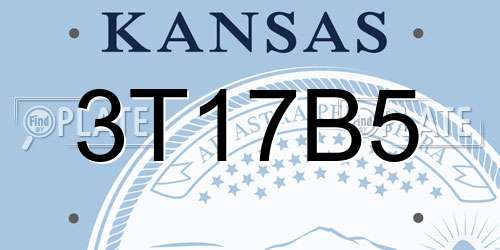 3T17B5 Kansas License Plate