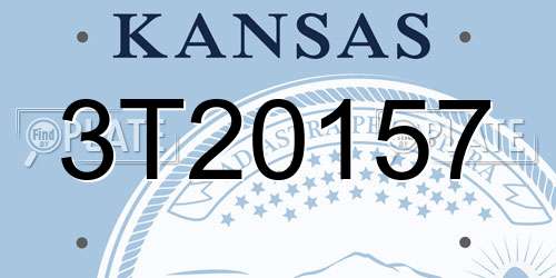 3T20157 Kansas License Plate