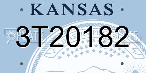 3T20182 Kansas License Plate