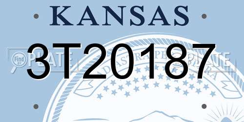 3T20187 Kansas License Plate