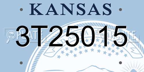 3T25015 Kansas License Plate