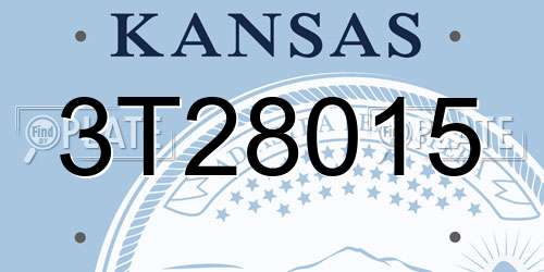 3T28015 Kansas License Plate