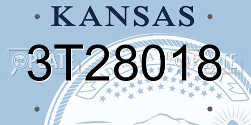 3T28018 Kansas License Plate
