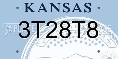 3T28T8 Kansas License Plate