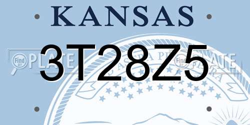 3T28Z5 Kansas License Plate
