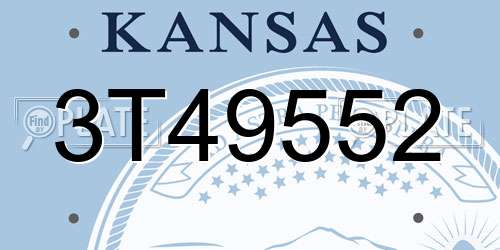 3T49552 Kansas License Plate