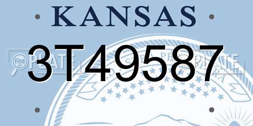 3T49587 Kansas License Plate