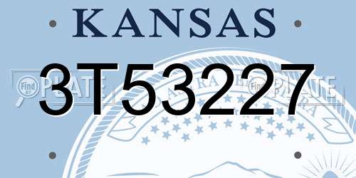 3T53227 Kansas License Plate