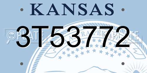 3T53772 Kansas License Plate