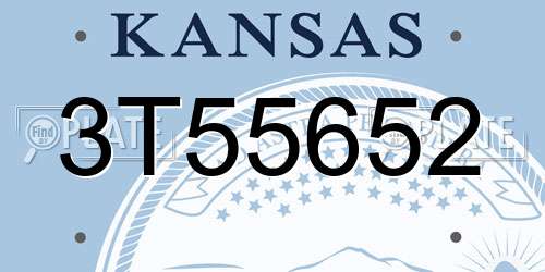 3T55652 Kansas License Plate