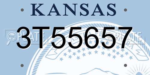 3T55657 Kansas License Plate