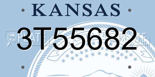 3T55682 Kansas License Plate