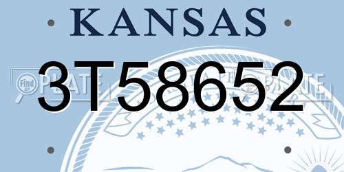 3T58652 Kansas License Plate