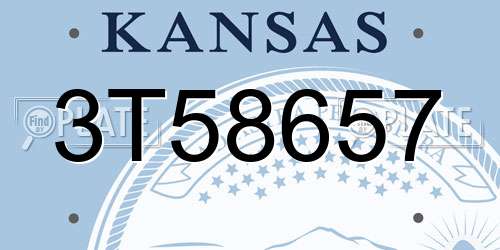 3T58657 Kansas License Plate