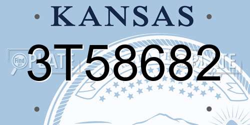 3T58682 Kansas License Plate