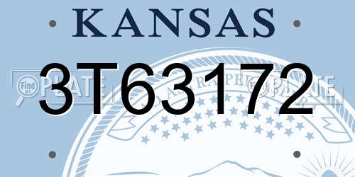 3T63172 Kansas License Plate