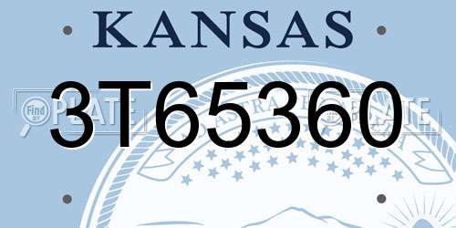 3T65360 Kansas License Plate