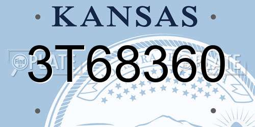 3T68360 Kansas License Plate