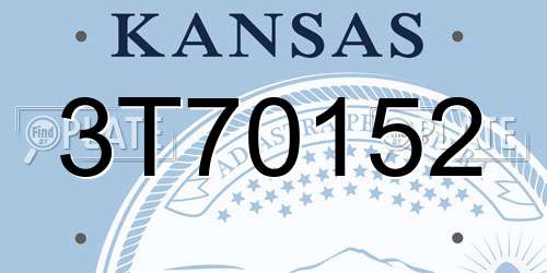 3T70152 Kansas License Plate