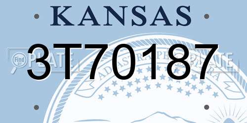 3T70187 Kansas License Plate