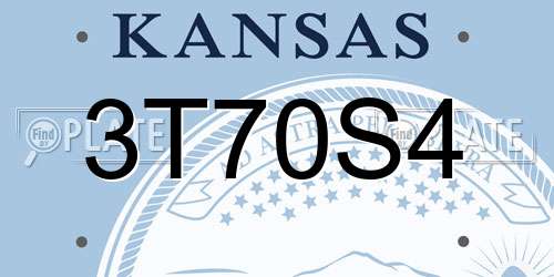 3T70S4 Kansas License Plate