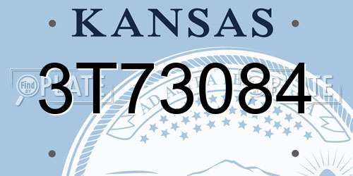 3T73084 Kansas License Plate