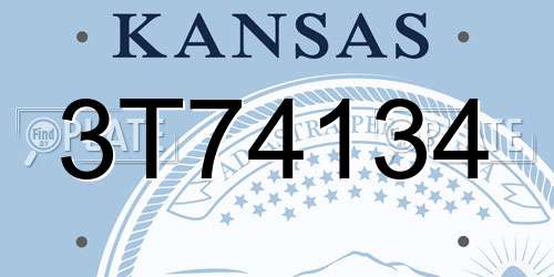 3T74134 Kansas License Plate