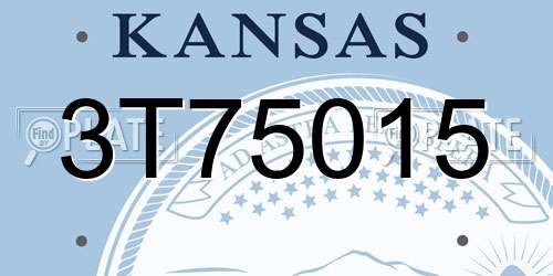 3T75015 Kansas License Plate