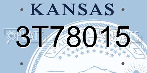 3T78015 Kansas License Plate