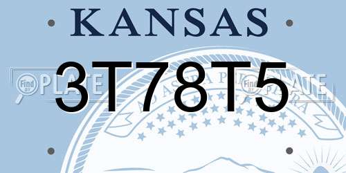 3T78T5 Kansas License Plate