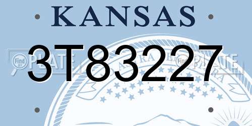3T83227 Kansas License Plate