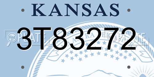 3T83272 Kansas License Plate