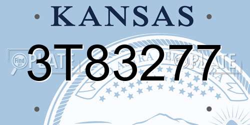 3T83277 Kansas License Plate