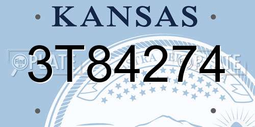 3T84274 Kansas License Plate