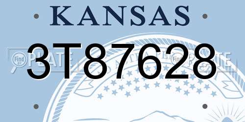 3T87628 Kansas License Plate