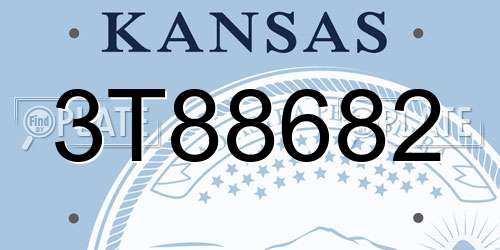 3T88682 Kansas License Plate