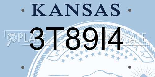 3T89I4 Kansas License Plate
