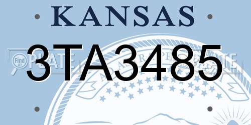 3TA3485 Kansas License Plate