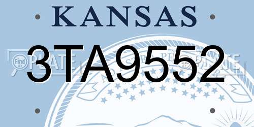 3TA9552 Kansas License Plate